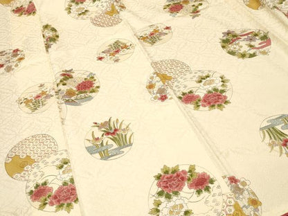平和屋着物■上質な小紋　吉祥草花丸文　正絹　逸品　CABI8394ev