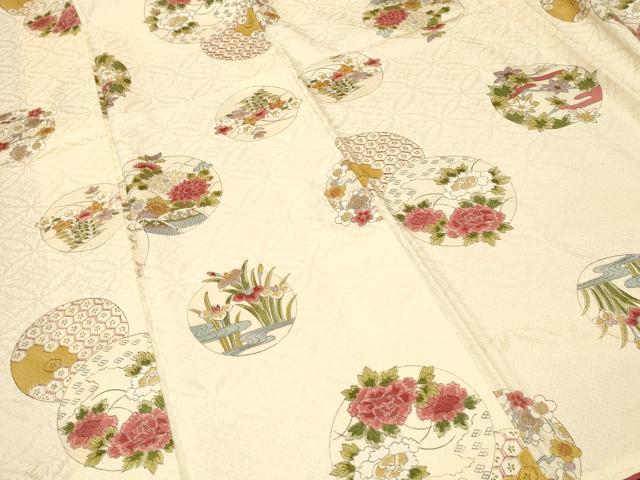 平和屋着物■上質な小紋　吉祥草花丸文　正絹　逸品　CABI8394ev