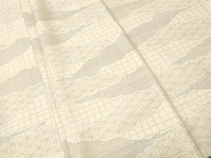 平和屋着物■上質な紬　幾何学文　正絹　逸品　CABI8397ev