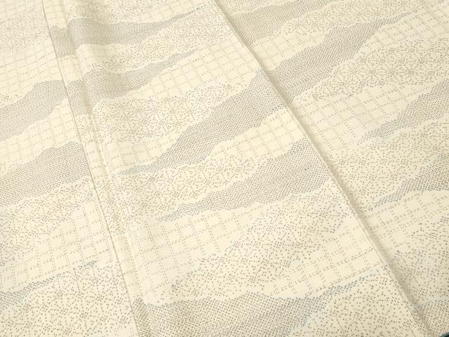 平和屋着物■上質な紬　幾何学文　正絹　逸品　CABI8397ev