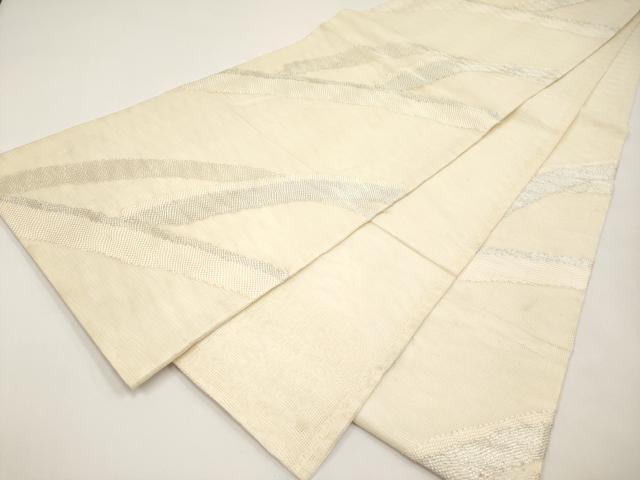 平和屋着物＊夏物　六通柄袋帯　抽象文　銀糸　正絹　逸品　CABI8405tx
