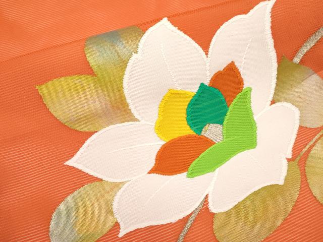 平和屋着物＊夏物　九寸名古屋帯　枝椿文　金銀糸　正絹　逸品　CABI8415tx