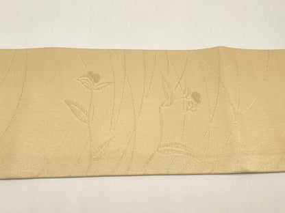 平和屋着物＊夏物　九寸名古屋帯　枝花文　金銀糸　正絹　逸品　CABI8416tx
