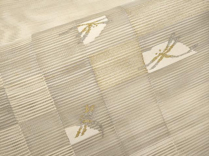 平和屋着物＊夏物　八寸名古屋帯　絽綴れ　トンボ　金銀糸　正絹　逸品　CABI8419tx