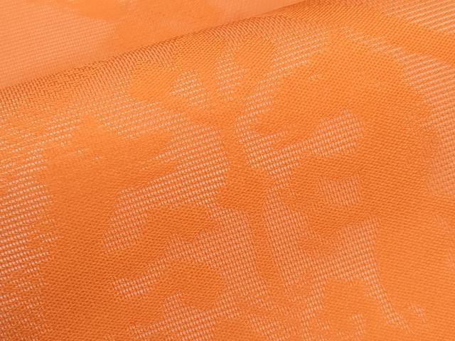 平和屋着物＊夏物　九寸名古屋帯　動物菱天井文　赤橙色　正絹　逸品　CABI8422tx