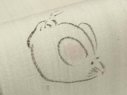 平和屋着物＊夏物　九寸名古屋帯　手描き　絹芭蕉　二代目純峰作　ネズミ　証紙付き　正絹　逸品　未使用　CABI8427tx