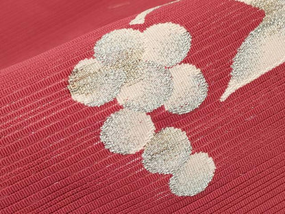 平和屋着物＊夏物　八寸名古屋帯　絽綴れ　葡萄枝葉文　金銀糸　正絹　逸品　CABI8429tx