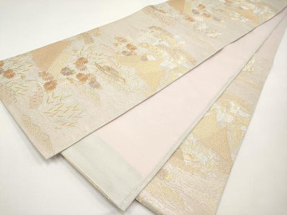 平和屋着物＊夏物　六通柄袋帯　竜田川　金銀糸　正絹　逸品　CABI8441tx
