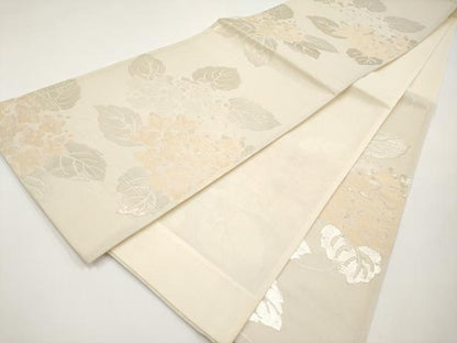 平和屋着物＊夏物　六通柄袋帯　紫陽花　銀糸　正絹　逸品　CABI8444tx