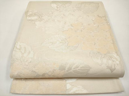 平和屋着物＊夏物　六通柄袋帯　紫陽花　銀糸　正絹　逸品　CABI8444tx