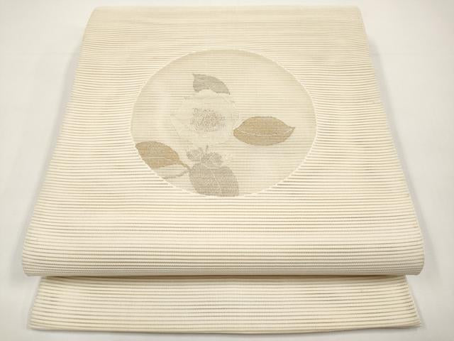 平和屋着物＊夏物　太鼓柄袋帯　絽綴れ　花丸文　金銀糸　正絹　逸品　CABI8448tx