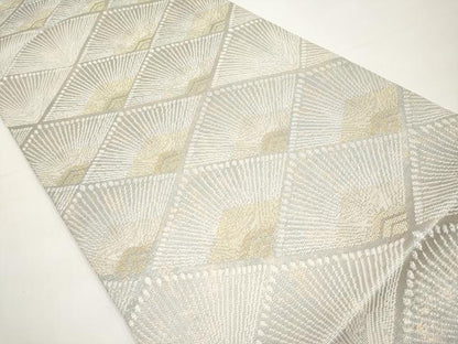 平和屋着物＊夏物　六通柄袋帯　菱松葉文　金銀糸　正絹　逸品　CABI8449tx