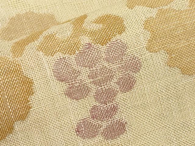 平和屋着物＊夏物　八寸名古屋帯　葡萄蔦の葉文　CABI8456tx