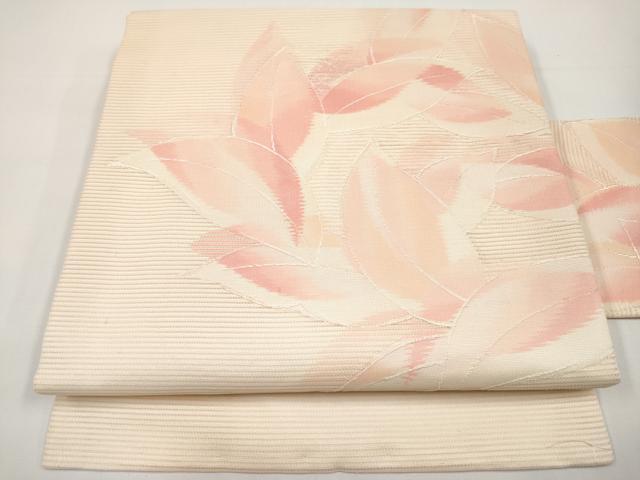 平和屋着物＊夏物　九寸名古屋帯　舞葉文　正絹　逸品　CABI8467tx