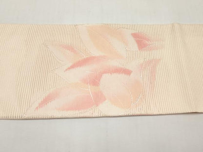 平和屋着物＊夏物　九寸名古屋帯　舞葉文　正絹　逸品　CABI8467tx