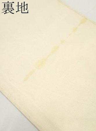 平和屋着物＊夏物　六通柄袋帯　流水枝花文　銀糸　正絹　逸品　CABI8475tx