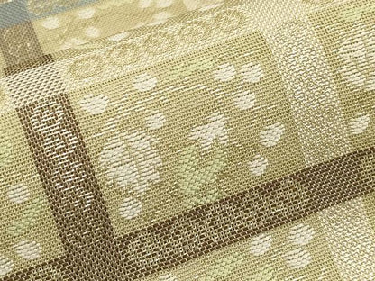 平和屋着物＊夏物　西陣　川島織物　六通柄　本袋帯　天井草花文　金糸　正絹　逸品　CABI8477tx
