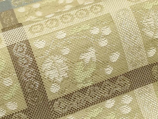 平和屋着物＊夏物　西陣　川島織物　六通柄　本袋帯　天井草花文　金糸　正絹　逸品　CABI8477tx