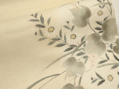 平和屋着物＊夏物　太鼓柄袋帯　手描き　枝花文　金彩　正絹　逸品　CABI8484tx
