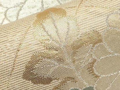 平和屋着物＊夏物　六通柄袋帯　枝菊文　金銀糸　正絹　逸品　CABI8486tx