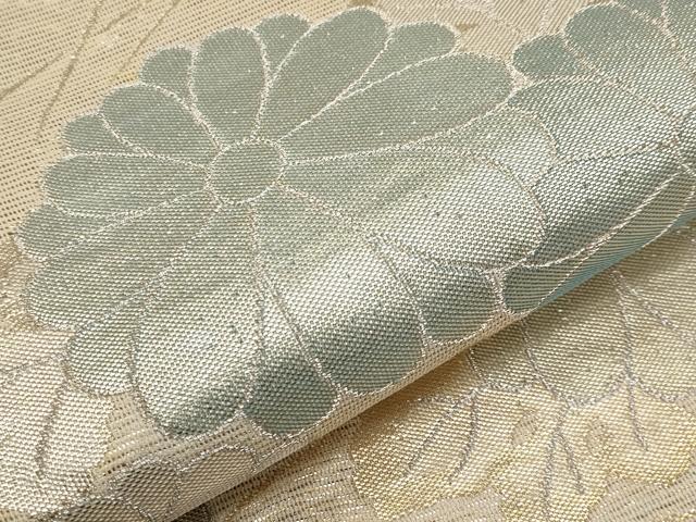 平和屋着物＊夏物　六通柄袋帯　枝菊文　金銀糸　正絹　逸品　CABI8486tx