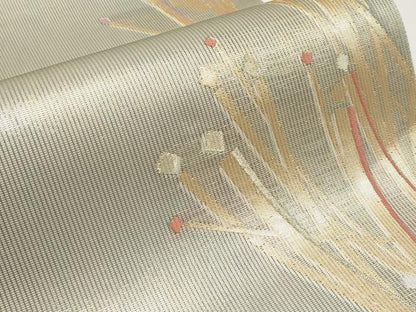 平和屋着物＊夏物　六通柄袋帯　抽象文　金銀糸　正絹　逸品　未使用　CABI8488tx