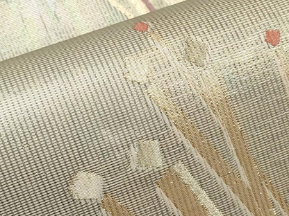 平和屋着物＊夏物　六通柄袋帯　抽象文　金銀糸　正絹　逸品　未使用　CABI8488tx