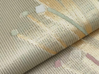 平和屋着物＊夏物　六通柄袋帯　抽象文　金銀糸　正絹　逸品　未使用　CABI8488tx