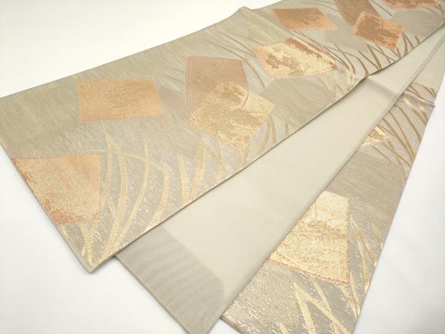 平和屋着物＊夏物　六通柄袋帯　冊子草花文　金糸　正絹　逸品　CABI8489tx