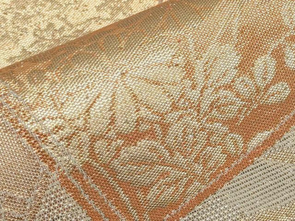 平和屋着物＊夏物　六通柄袋帯　冊子草花文　金糸　正絹　逸品　CABI8489tx