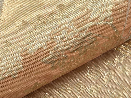 平和屋着物＊夏物　六通柄袋帯　冊子草花文　金糸　正絹　逸品　CABI8489tx