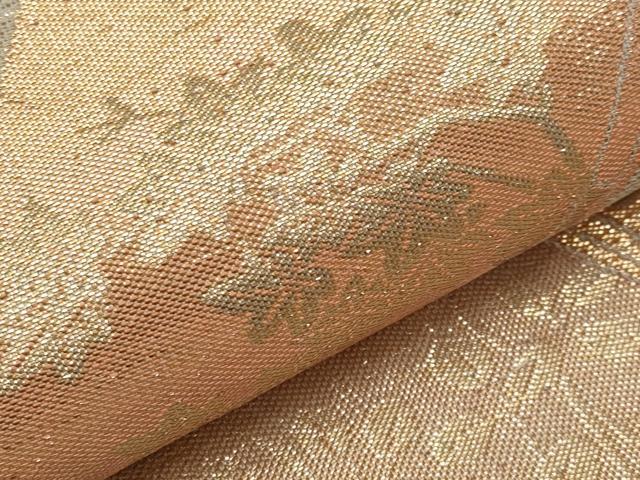 平和屋着物＊夏物　六通柄袋帯　冊子草花文　金糸　正絹　逸品　CABI8489tx