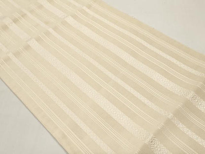 平和屋着物＊夏物　本場筑前博多織　八寸名古屋帯　紗献上　練色　正絹　逸品　CABI8500tx