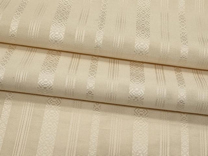 平和屋着物＊夏物　本場筑前博多織　八寸名古屋帯　紗献上　練色　正絹　逸品　CABI8500tx