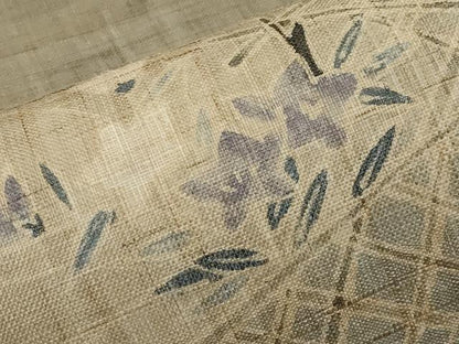 平和屋着物＊夏物　九寸開き名古屋帯　流水籬枝花文　麻　逸品　CABI8508tx