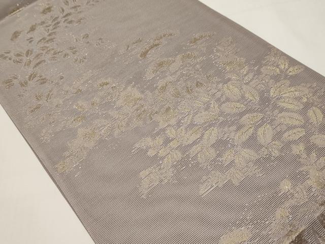 平和屋着物＊夏物　六通柄袋帯　秋草文　金糸　正絹　逸品　CABI8514tx