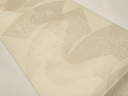 平和屋着物＊夏物　六通柄袋帯　地紙草花文　金銀糸　正絹　逸品　未使用　CABI8517tx