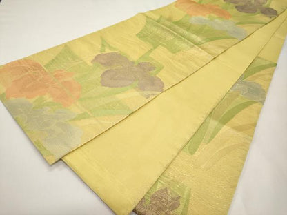 平和屋着物＊夏物　六通柄袋帯　杜若　金糸　正絹　逸品　CABI8518tx