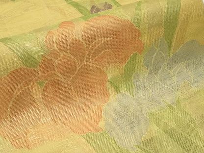 平和屋着物＊夏物　六通柄袋帯　杜若　金糸　正絹　逸品　CABI8518tx