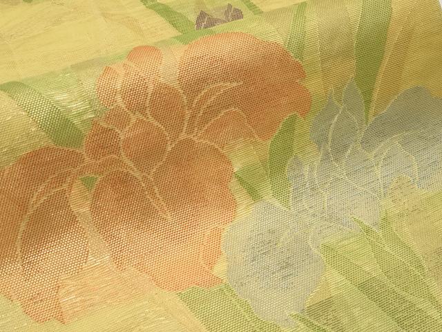 平和屋着物＊夏物　六通柄袋帯　杜若　金糸　正絹　逸品　CABI8518tx