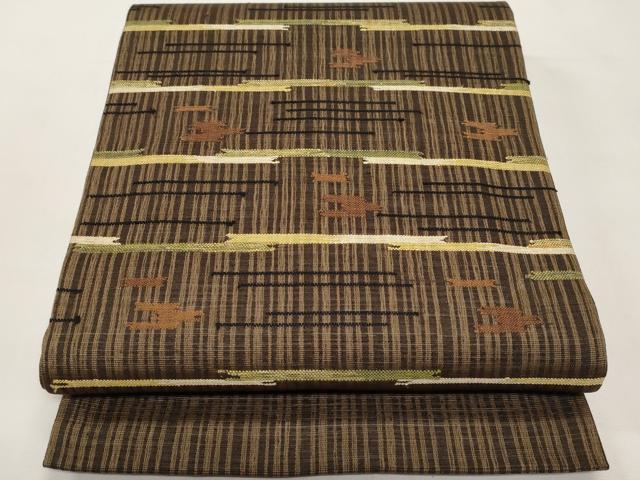 平和屋着物＊夏物　太鼓柄袋帯　すくい織　横段文　正絹　逸品　未使用　CABI8520tx