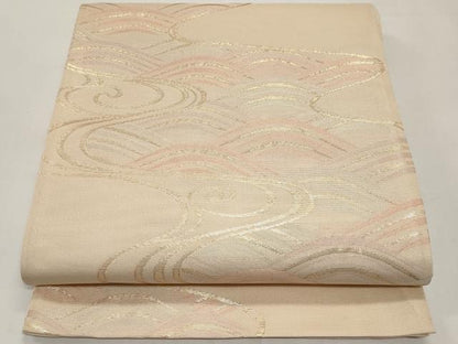 平和屋着物＊夏物　六通柄袋帯　流水文　金糸　正絹　逸品　CABI8523tx