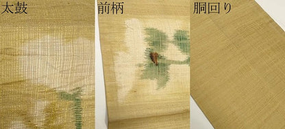 平和屋着物＊夏物　太鼓柄袋帯　草花文　正絹　逸品　CABI8526tx