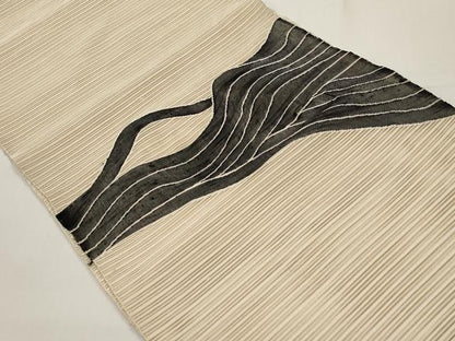 平和屋着物＊夏物　八寸名古屋帯　絽綴れ　遠山文　正絹　逸品　CABI8534tx