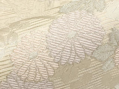平和屋着物＊夏物　六通柄袋帯　秋草文　銀糸　正絹　逸品　CABI8541tx