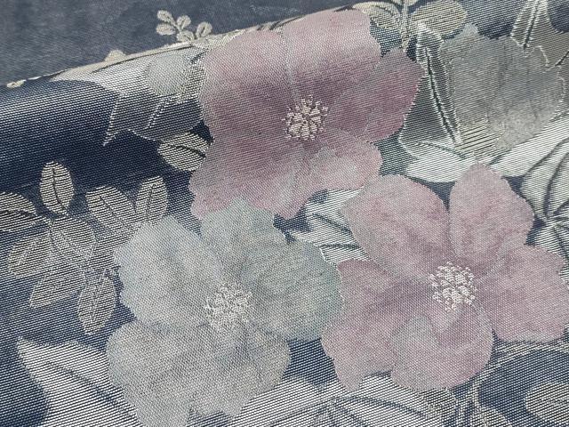 平和屋着物＊夏物　太鼓柄袋帯　草花文　金銀糸　正絹　逸品　CABI8544tx