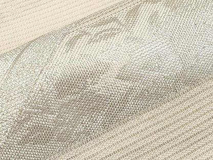 平和屋着物＊夏物　六通柄袋帯　霞芝草花文　銀糸　正絹　逸品　CABI8546tx