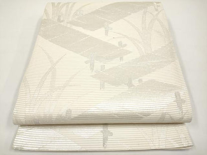 平和屋着物＊夏物　六通柄袋帯　板橋文　銀糸　正絹　逸品　CABI8548tx