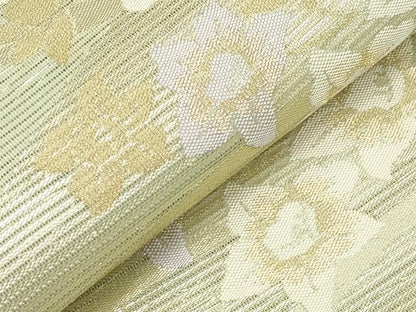 平和屋着物＊夏物　六通柄袋帯　草花文　金糸　正絹　逸品　未使用　CABI8550tx