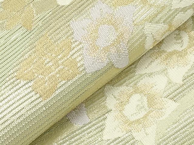 平和屋着物＊夏物　六通柄袋帯　草花文　金糸　正絹　逸品　未使用　CABI8550tx
